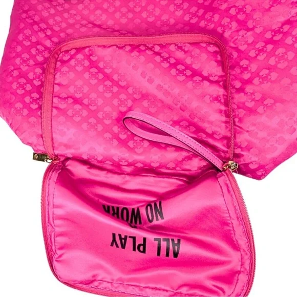 Kate Spade Bon Voyage Pink Nylon Large Packable Tote Bag - Picture 7 of 8